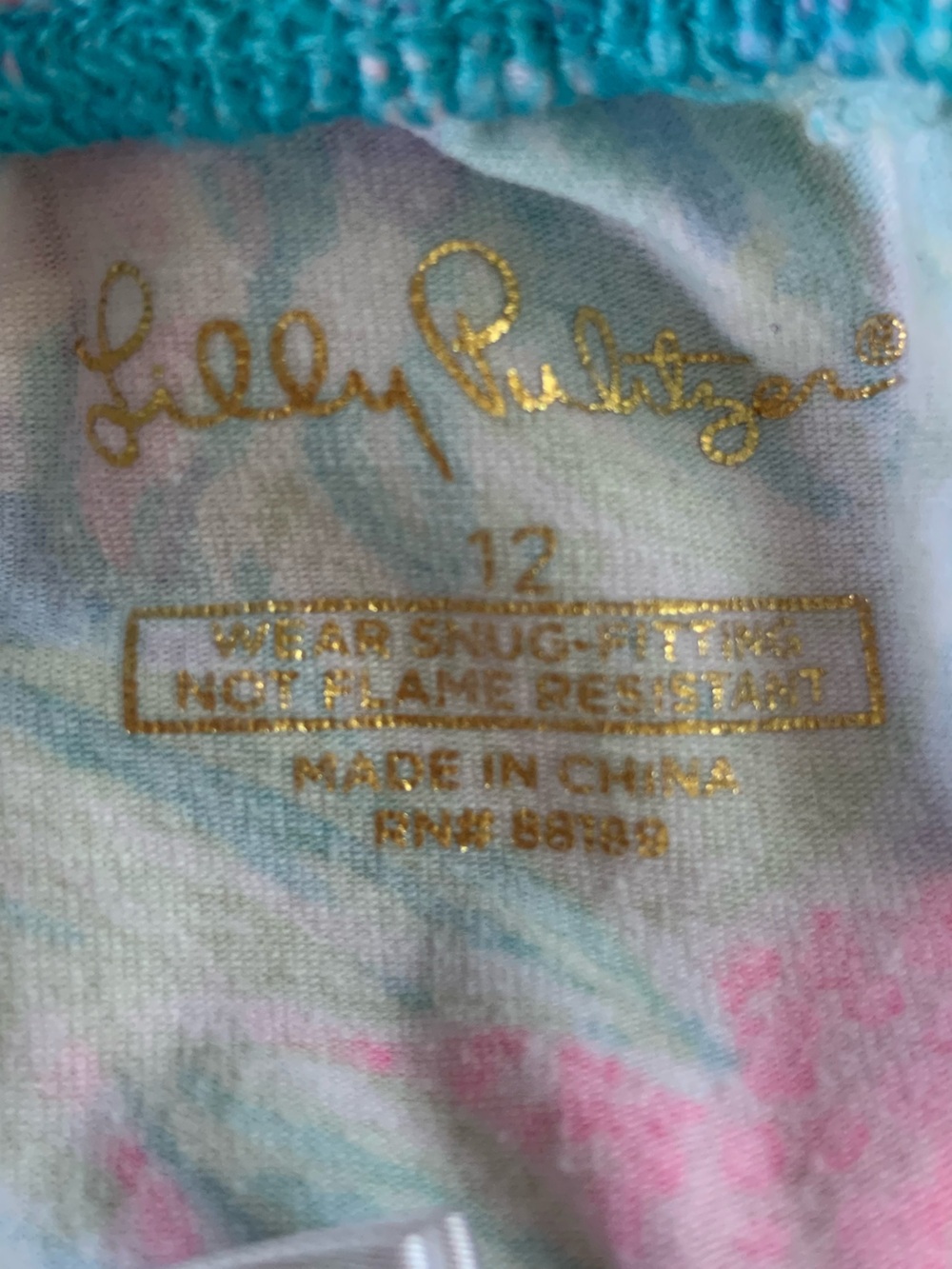 LILLY PULITZER Girls Tropical Print Pajama Pant Leggings Size 12 - Picture 9 of 10